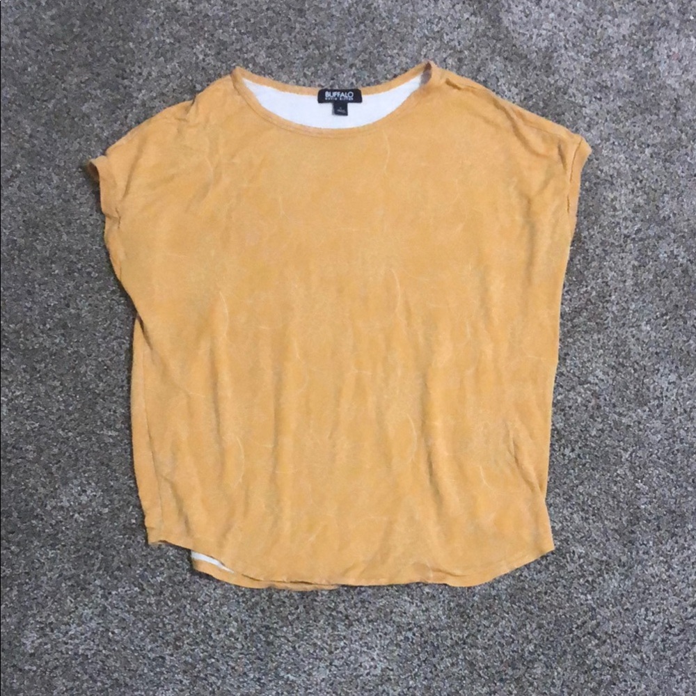 Buffalo David Bitton Mustard Short Sleeve Top